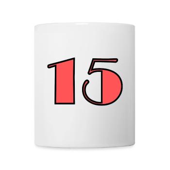 15. 15 JAHRE. 15-jähriges Jubiläum. GEBURTSTAG 15 JAHRE. - Tasse - Weiß - Vorne