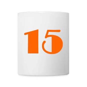 15 JAHRE. 15-jähriges Jubiläum. GEBURTSTAG 15 JAHRE. 15 - Tasse - Weiß - Vorne