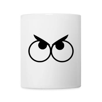 Wütend aussehende Augen mit Augenbrauen # - Tasse - Weiß - Vorne