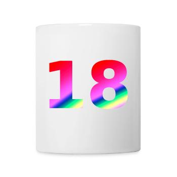 oberteile geburtstag, 18 rosatöne farbverlauf - Tasse - Weiß - Vorne