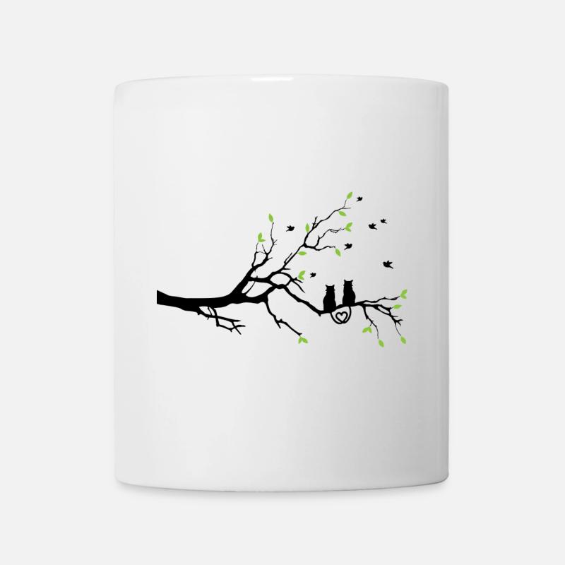 Rameau nocturne à feuilles vertes - Mug blanc - blanc
