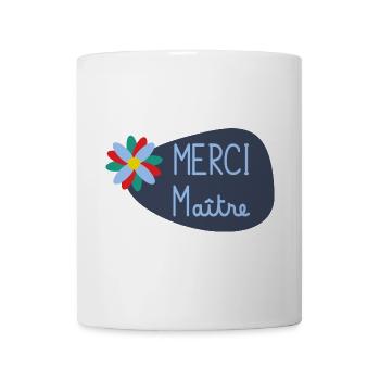 MAÎTRE. MERCI. MERCI MAÎTRE. CADEAU MAÎTRE - Mug blanc - blanc - Devant