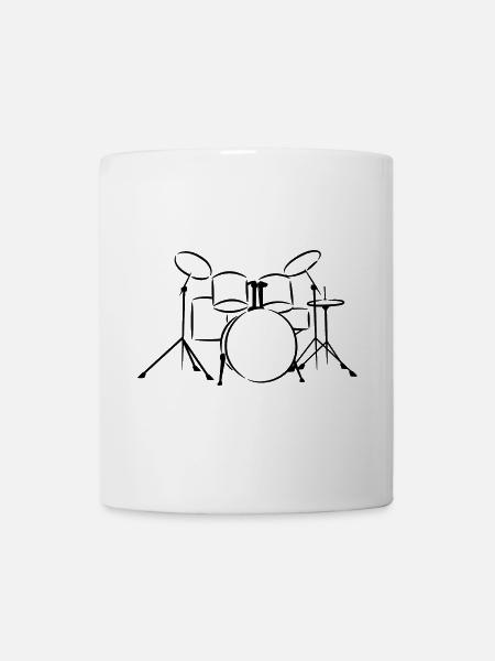 Schlagzeug Skizze - Tasse - Weiß