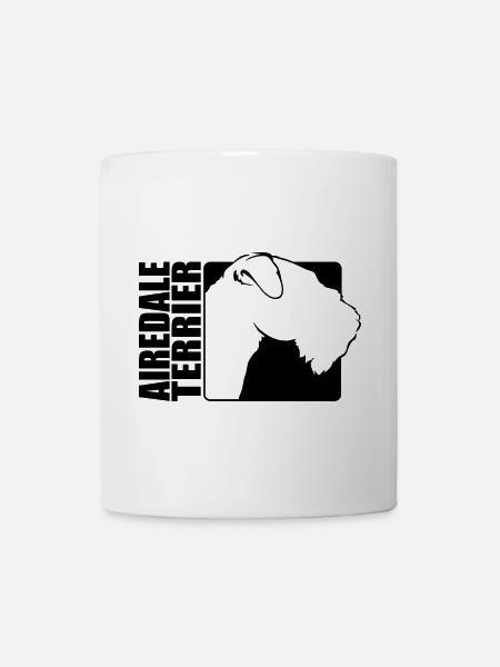 Airedale Terrier Profil Hund Hunde Wilsigns - Tasse - Weiß
