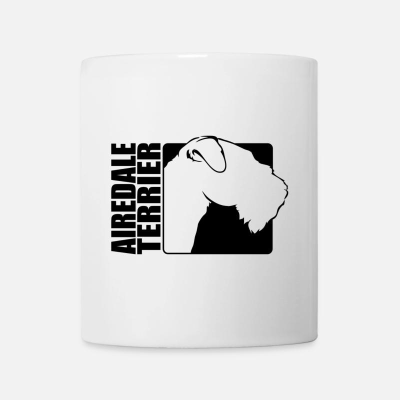 Airedale Terrier Profil Hund Hunde Wilsigns - Tasse - Weiß