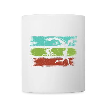 Rayures de triathlon Athletic Motion - Mug blanc - blanc - Devant