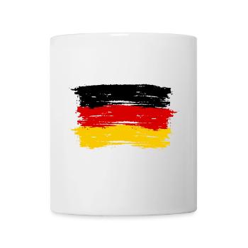 Rot Gelb Pinselstrich Flagge - Tasse - Weiß - Vorne