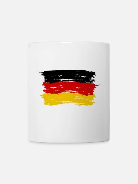 Red Yellow Brushstroke Flag - Mug - white