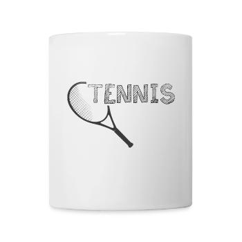 Tennis Teniisschläger Symbol Icon Logo Grafik - Tasse - Weiß - Vorne
