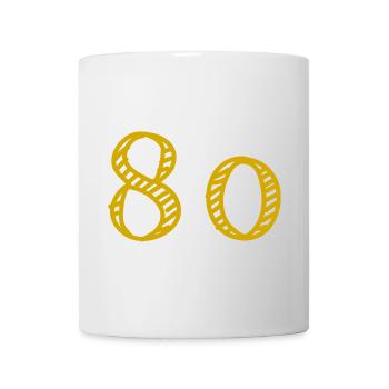 80. 80 ANS. 80e ANNIVERSAIRE. ANNIVERSAIRE 80 ANS. - Mug blanc - blanc - Devant