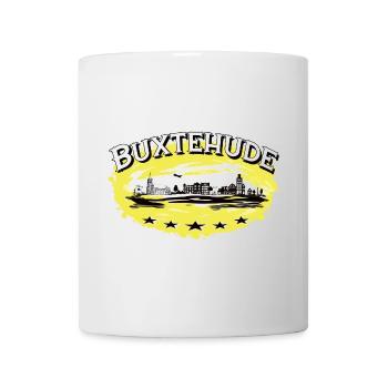 Buxtehude - Stadt Silhouette /Hase und Igel - Tasse - Weiß - Vorne