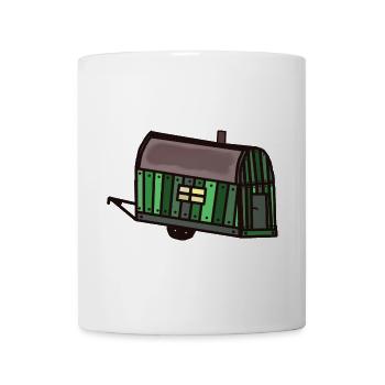 Bauwagen Wohnwagen Wohnmobil Tinyhaus wohnen Hütte - Tasse - Weiß - Vorne
