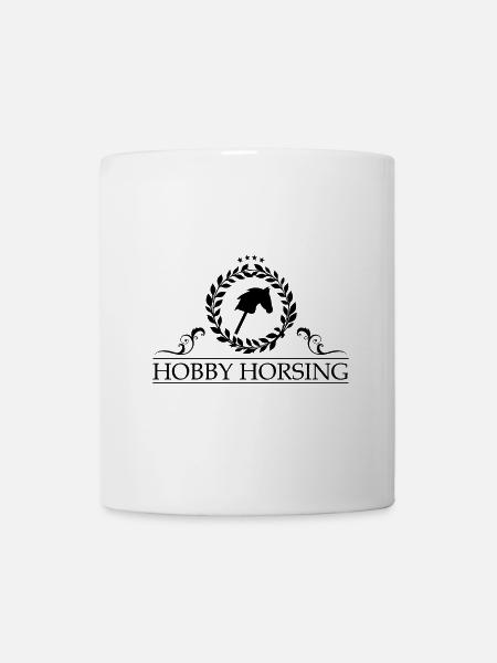 Hobby Horsing Logo mit Lohrbeerkranz - Tasse - Weiß