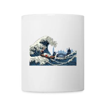 T Shirt grande vague humour Venise Italie japon - Mug blanc - blanc - Devant