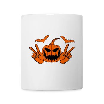 Helloween Peace Victory Hand Symbol Bat - Mug - white - Front