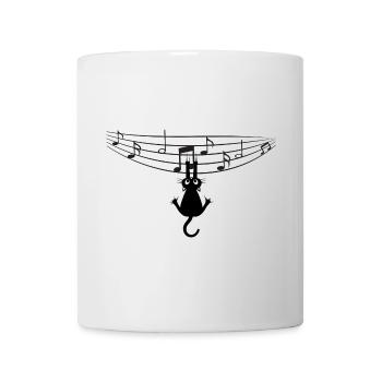 T Shirt Cat Notes Music Humor - Mug - white - Front
