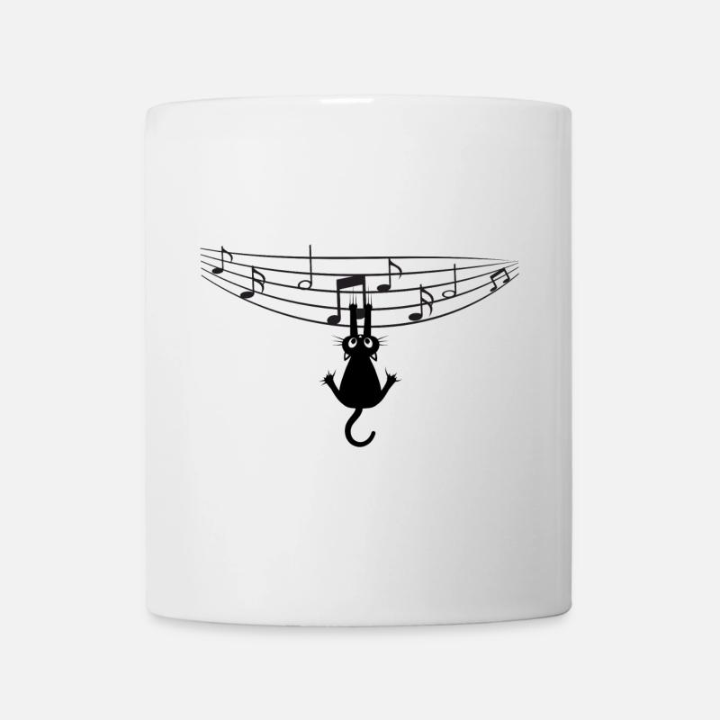 T Shirt Chat notes musique humour - Mug blanc - blanc