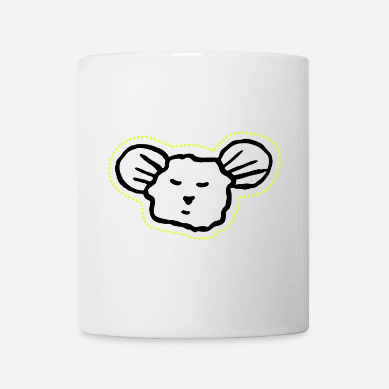 Cooles, schläfriges Maus-Gesicht Symbol - Tasse - Weiß