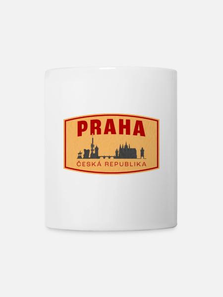 Emblème de la ligne d’horizon de Praha et de la ČR - Mug blanc - blanc
