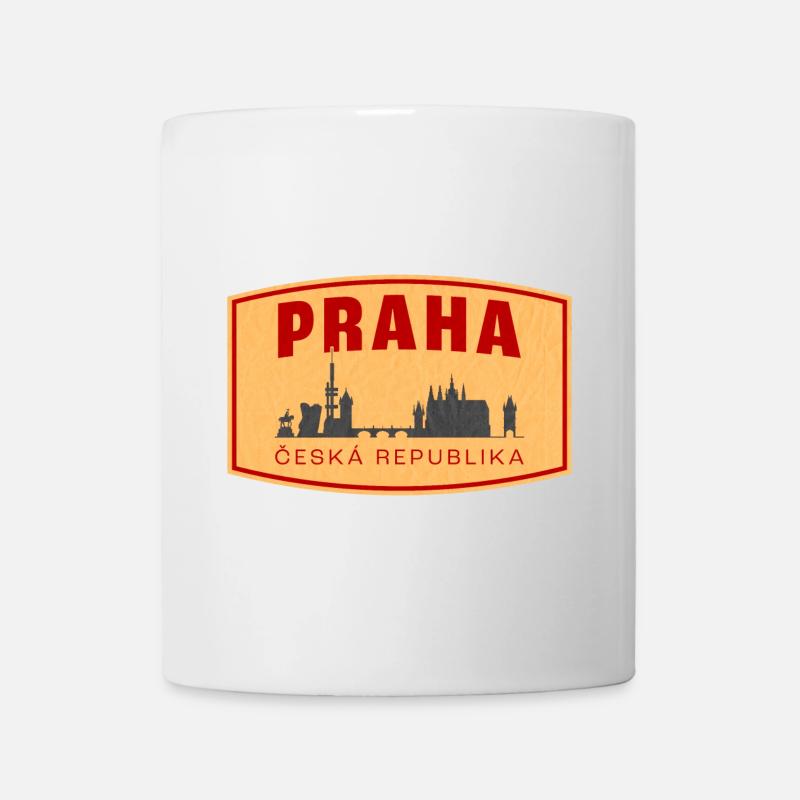 Emblème de la ligne d’horizon de Praha et de la ČR - Mug blanc - blanc