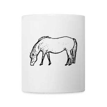 Cheval noir - Mug blanc - blanc - Devant