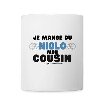 Niglo Cousin Motif Contrasté - Mug blanc - blanc - Devant