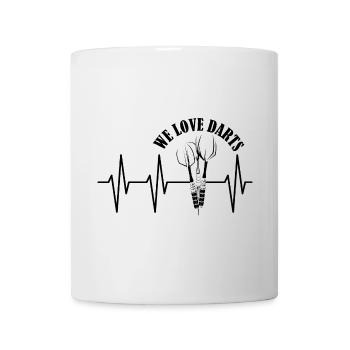 we love darts dartsport verein team Logo Symbol - Tasse - Weiß - Vorne