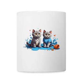Cat Lovers in Blue Puddle - Mug - white - Front