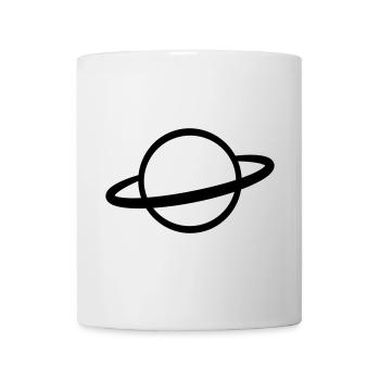Planète avec contour de l’icône de l’anneau - Mug blanc - blanc - Devant