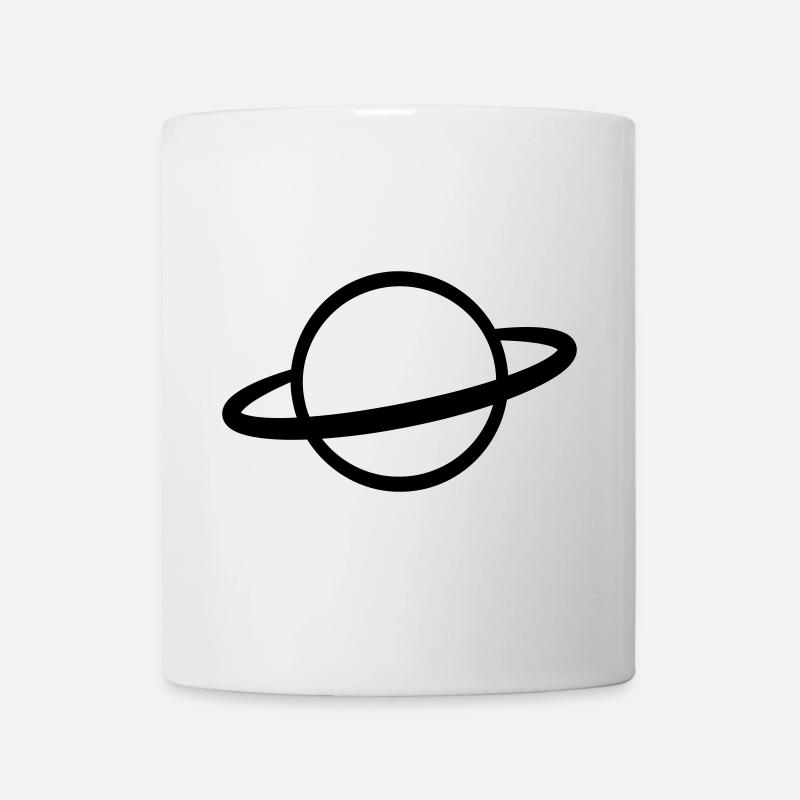 Planet with Ring Icon Outline - Mug - white