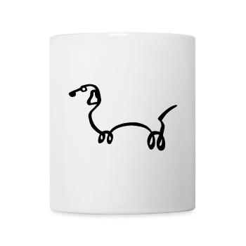 Skizze des Schwarzen Hundes - Tasse - Weiß - Vorne