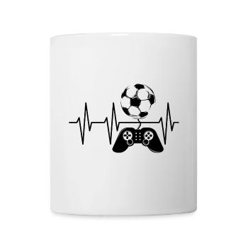 Fußball gamer gaming Puls Herzschlag Team Spieler - Tasse - Weiß - Vorne