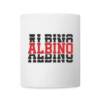 T-Shirt Albino T-Shirt Geschenkidee gestapelter Text - Tasse - Weiß - Vorne