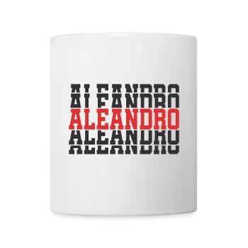 t-shirt Aleandro t-shirt cadeau texte empilé - Mug blanc - blanc - Devant