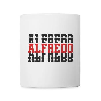 T-shirt Alfredo texte empilé idée cadeau t-shirt - Mug blanc - blanc - Devant