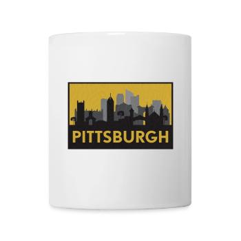 Pittsburgh Silhouette Gold - Mug - white - Front