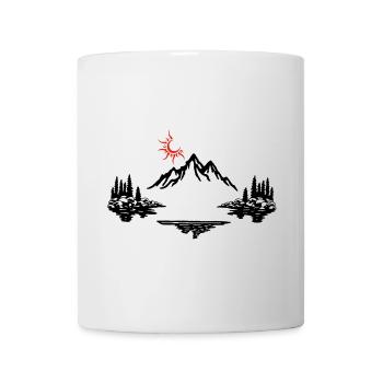 Paysage montagnard noir - Mug blanc - blanc - Devant