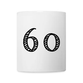 60. 60 JAHRE. 60-JÄHRIGES JUBILÄUM. 60. GEBURTSTAG. - Tasse - Weiß - Vorne