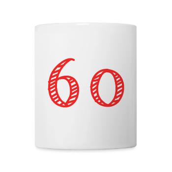 60. 60 JAHRE. 60-JÄHRIGES JUBILÄUM. 60. GEBURTSTAG. - Tasse - Weiß - Vorne