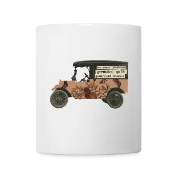 Veteranenauto, antikes Automobilbotanisches Motiv - Tasse - Weiß - Vorne