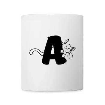 Katze Buchstabe A - Tasse - Weiß - Vorne