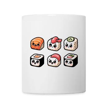 Sushi Smiles : Le délicieux bouquet de rouleaux - Mug blanc - blanc - Devant