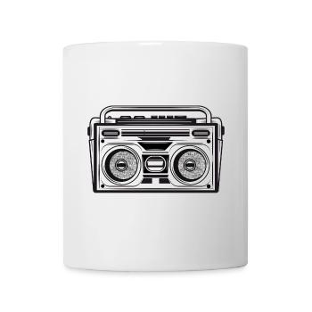 Kassetten Recorder im 80er Stencil Look - Tasse - Weiß - Vorne
