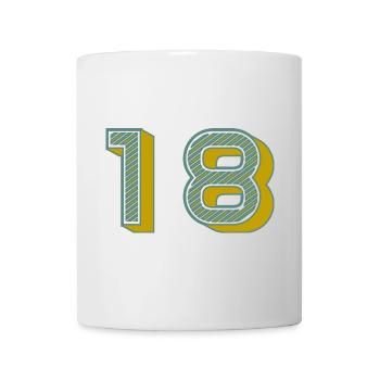 18. 18 YEARS OLD. 18th ANNIVERSARY. 18 BIRTHDAY. - Mug - white - Front