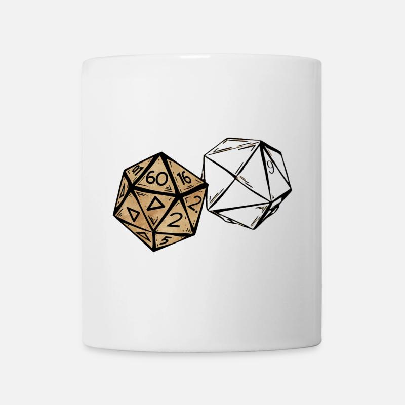 Croquis d’un cube de jeu de rôle peint RPG - Mug blanc - blanc