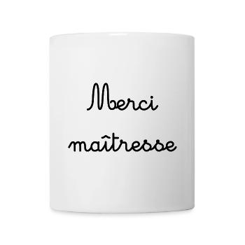 MERCI. MAÎTRESSE. MAÎTRE. MERCI MAÎTRESSE - Mug blanc - blanc - Devant