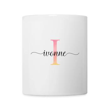 I | Monogramm | Name | Ivonne |Watercolor - Tasse - Weiß - Vorne
