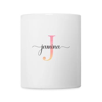 J | Monogram | Name | Jamina |Watercolor - Mug - white - Front