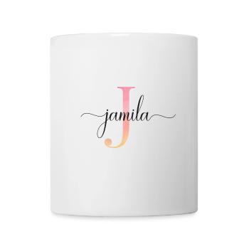 J | Monogram | Name | Jamila|Watercolor - Mug - white - Front
