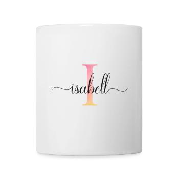 I | Monogram | Name | Isabell |Watercolor - Mug - white - Front
